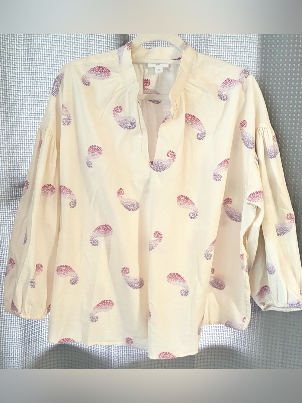 J Jill Cotton Blend Peasant Blouse Sz M
Pastel Cream Oversized Boho Hippie Chic